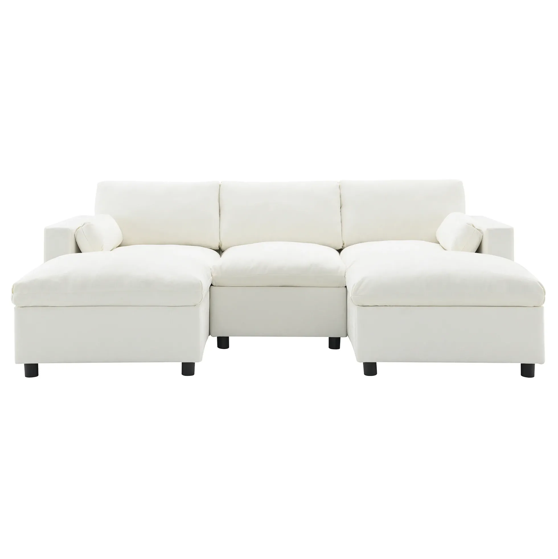 Cloud Modular Sectional Sofa with Storage Pockets and 2 Movable Ottomans