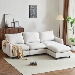 Cloud 4-Piece Modular Free Combination Sectional Sofa Couch with Ottoman