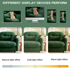 Cloud Tufted Chenille Sectional Loveseat Sofa Couch With Ottoman