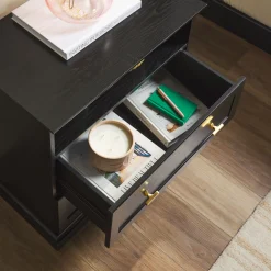 Clyde Modern Farmhouse Easy Assembly 2-Drawer Nightstand Side Table