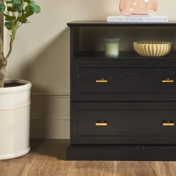 Clyde Modern Farmhouse Easy Assembly 2-Drawer Nightstand Side Table