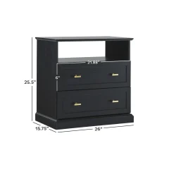 Clyde Modern Farmhouse Easy Assembly 2-Drawer Nightstand Side Table