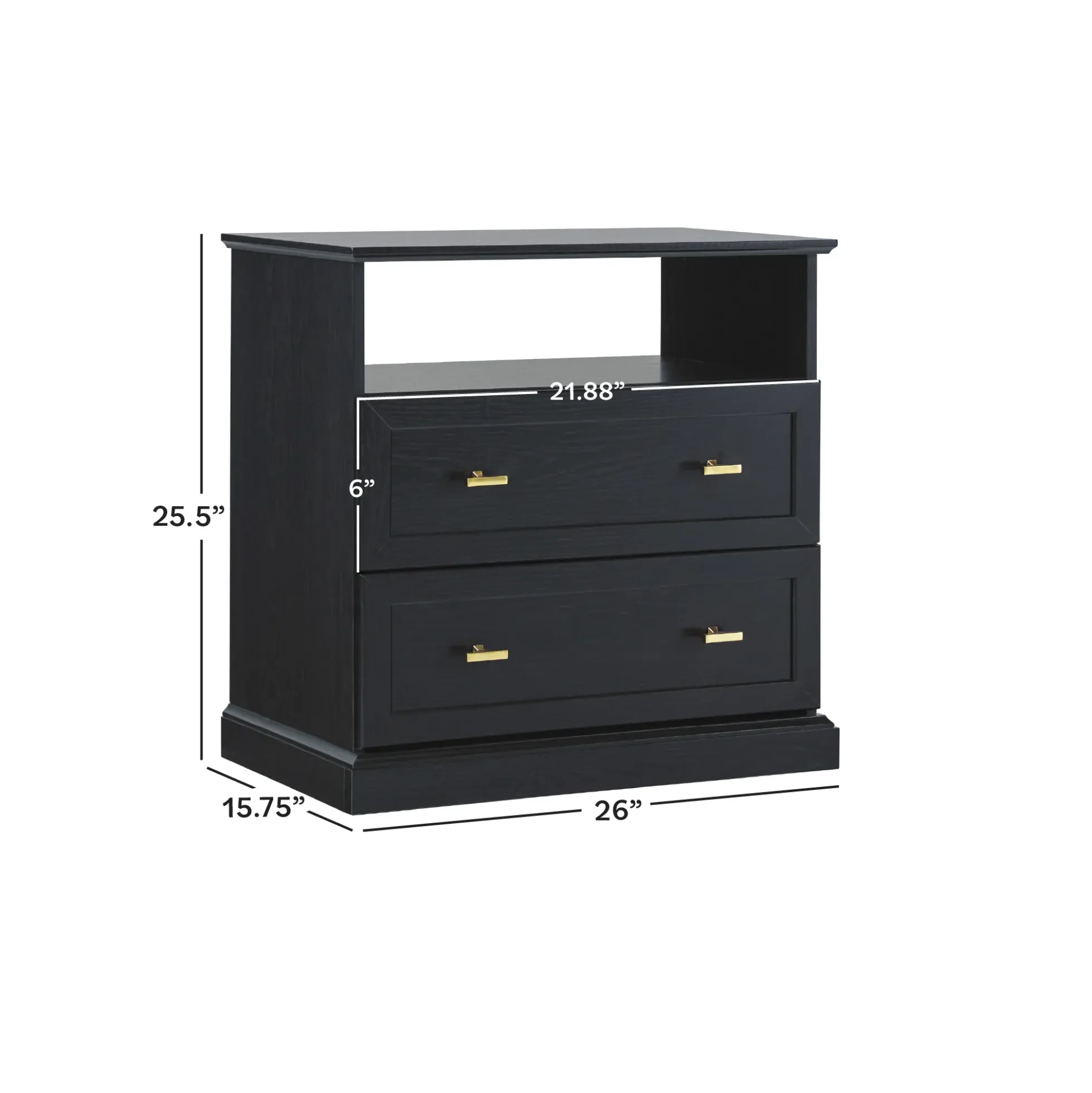 Clyde Modern Farmhouse Easy Assembly 2-Drawer Nightstand Side Table
