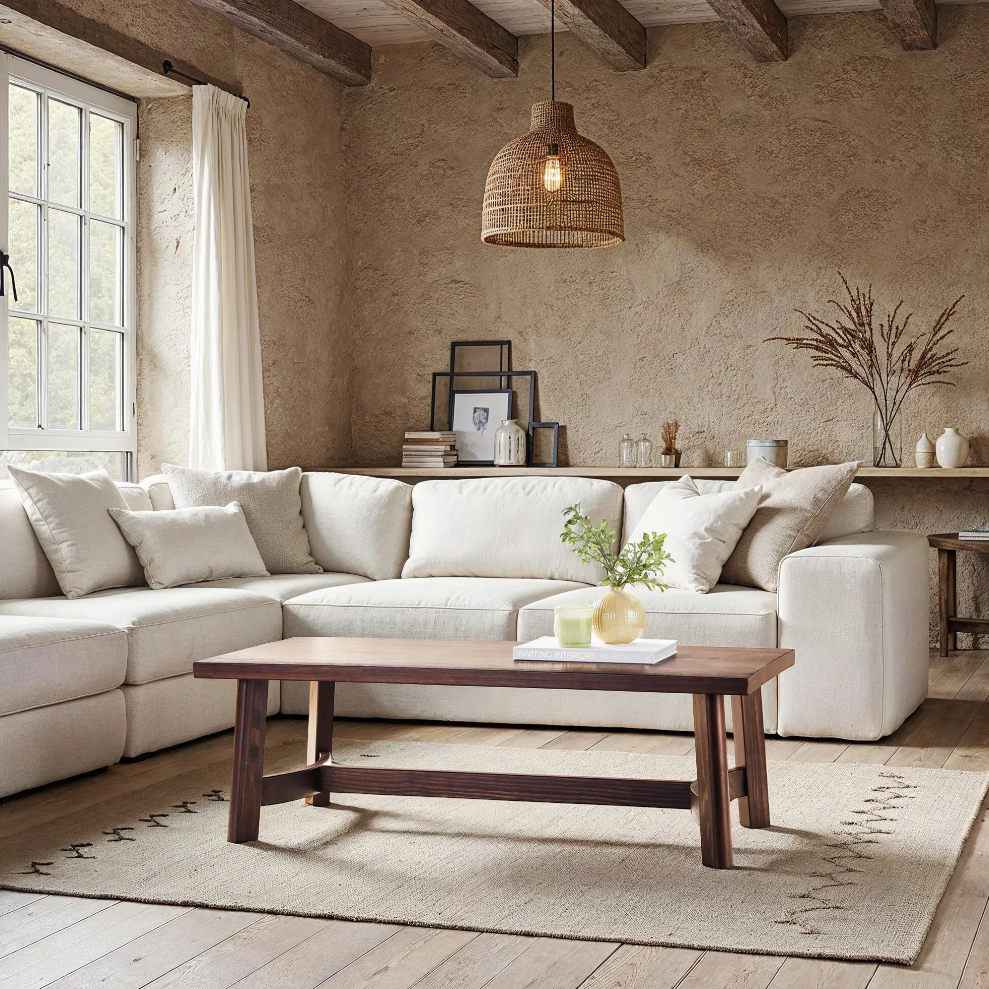 Colt Modern Farmhouse Easy Assembly 48" Coffee Table