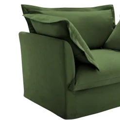Comfy Chenille Deep Seat Cloud L-Shaped Slipcovered Sectional Sofa