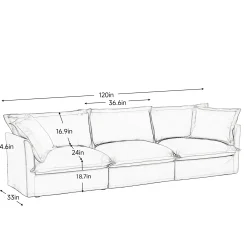 Comfy Chenille Deep Seat Cloud L-Shaped Slipcovered Sectional Sofa