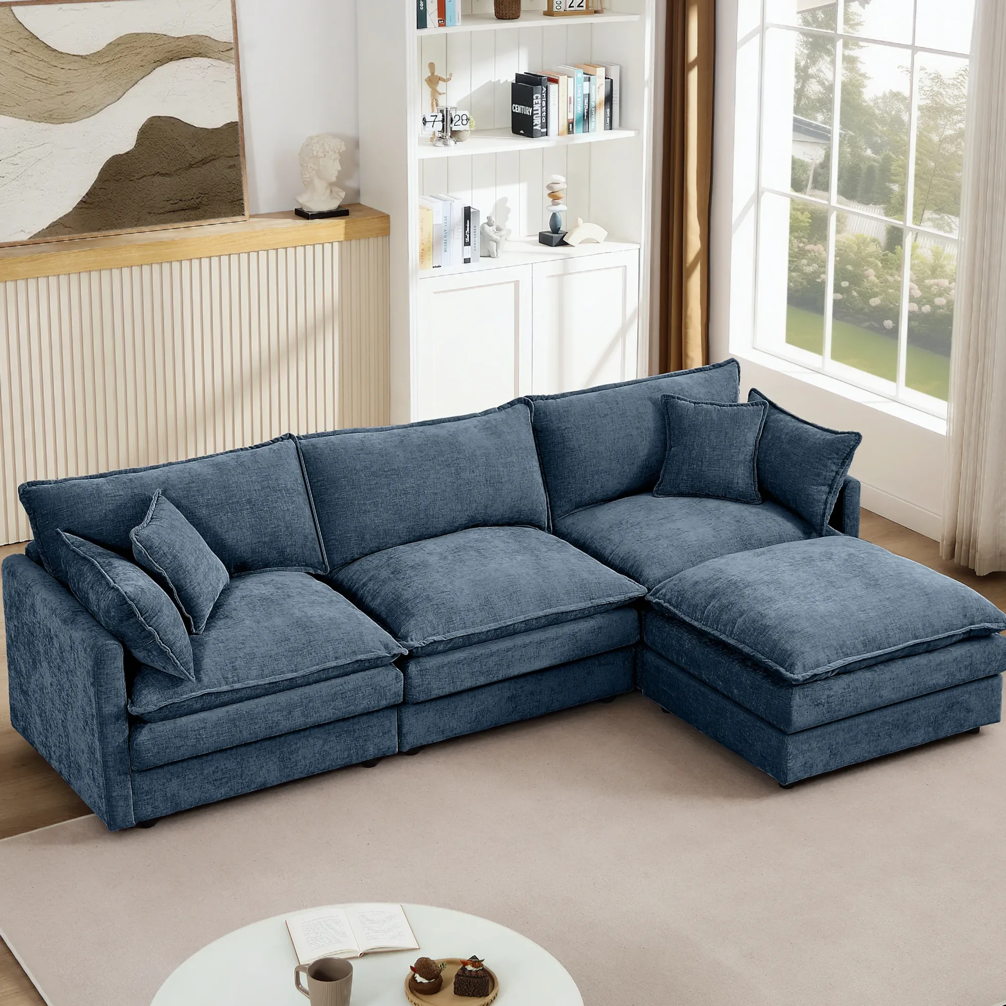 Comfy Cloud Couch Modular Chenille Sectional Sofa