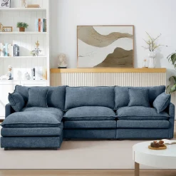 Comfy Cloud Couch Modular Chenille Sectional Sofa