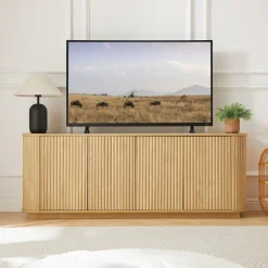 Contemporary Fluted 64' Sideboard Storage Cabinet TV Stand