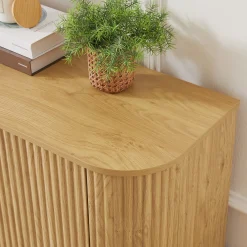 Contemporary Fluted 64' Sideboard Storage Cabinet TV Stand