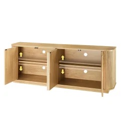 Contemporary Fluted 64' Sideboard Storage Cabinet TV Stand