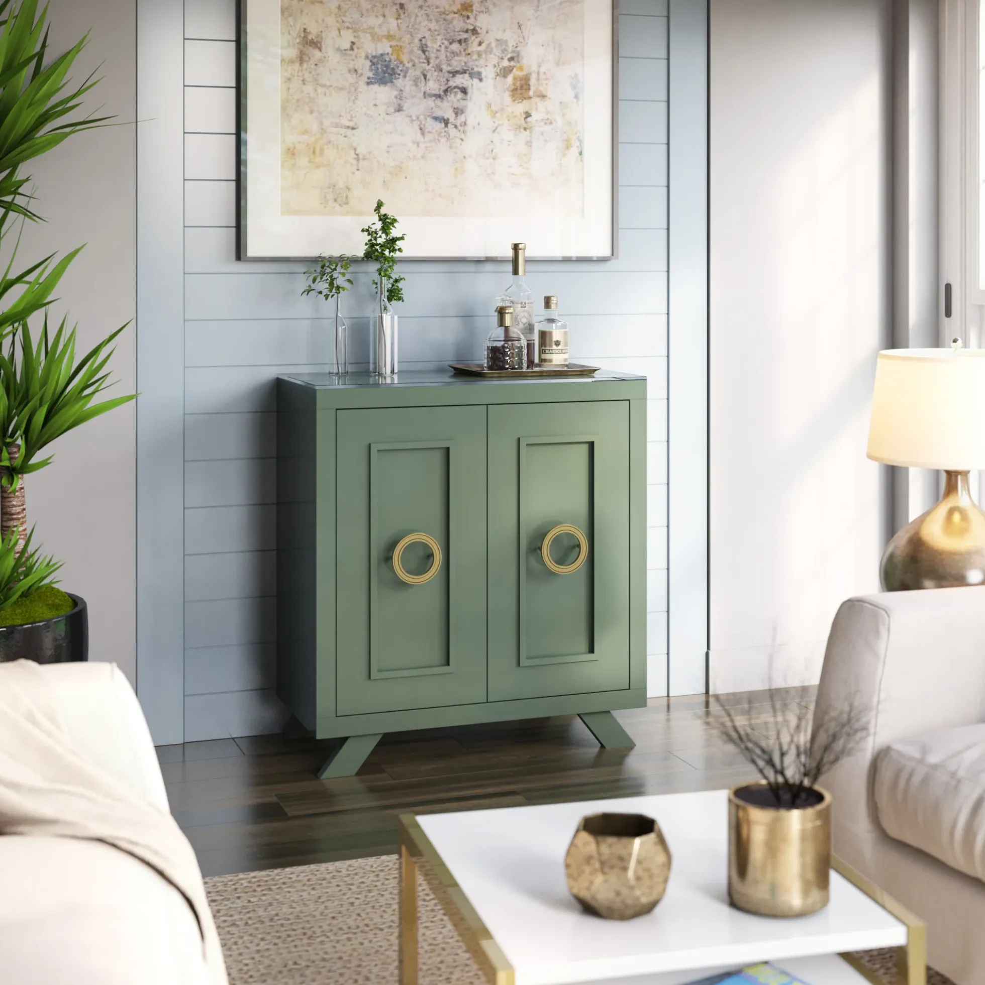 Contemporary Modern Entryway Accent Cabinet