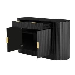 Curve Design Fluted Accent Cabinet Storage - Sideboard / TV Stand