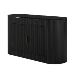 Curve Design Fluted Accent Cabinet Storage - Sideboard / TV Stand