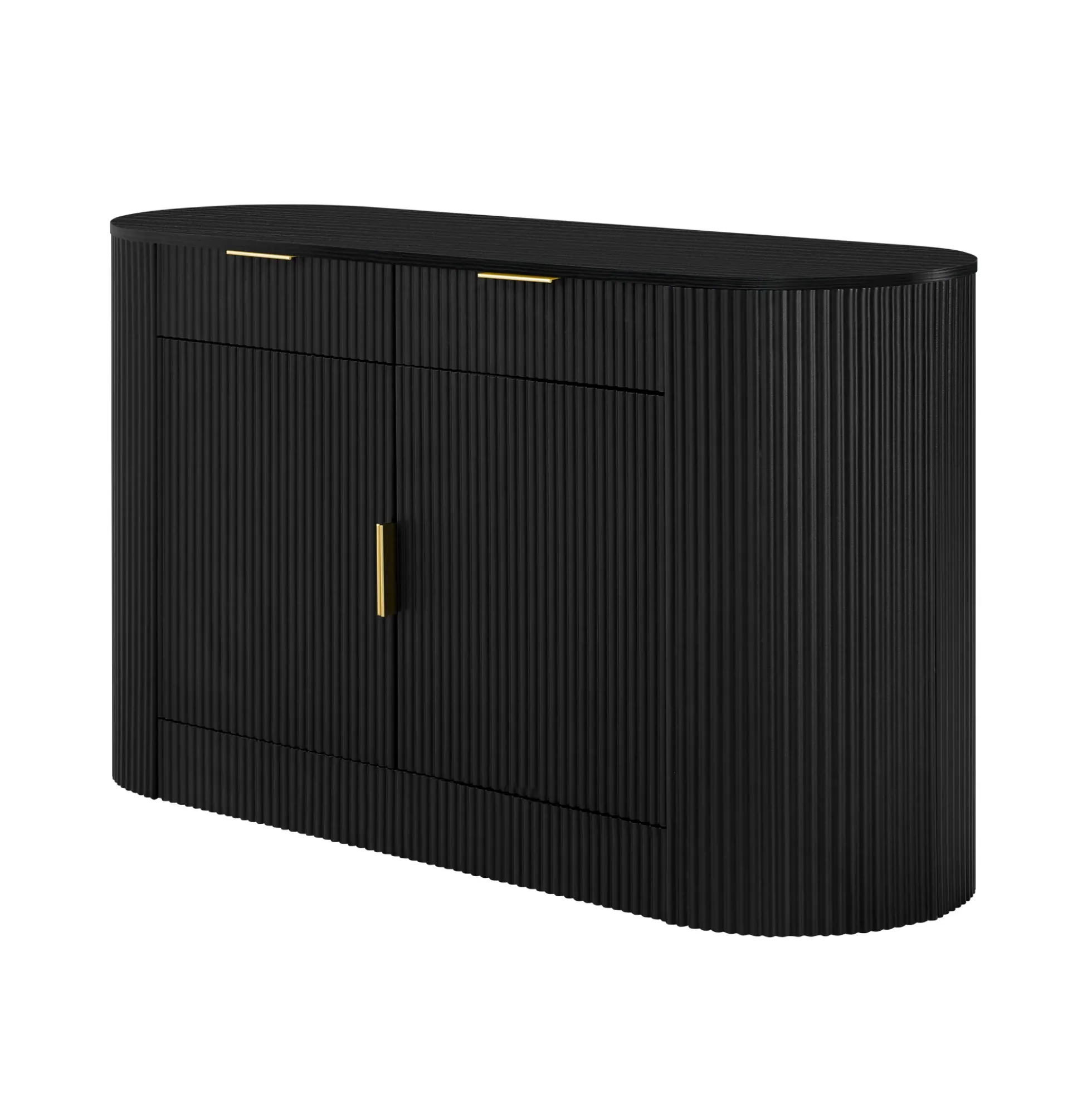 Curve Design Fluted Accent Cabinet Storage - Sideboard / TV Stand