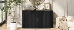 Curve Design Fluted Accent Cabinet Storage - Sideboard / TV Stand