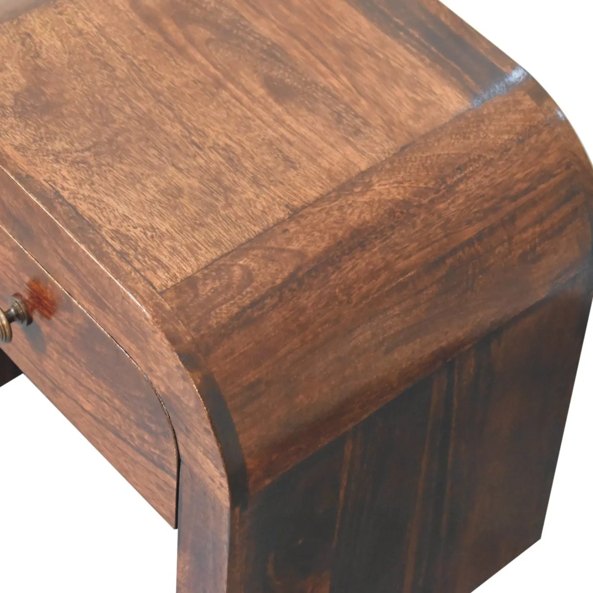 Curve Design Solid Wood Walnut Nightstand