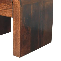 Curve Design Solid Wood Walnut Nightstand