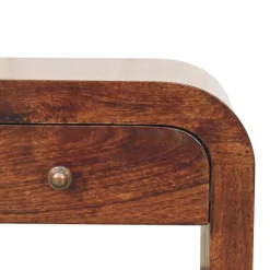 Curve Design Solid Wood Walnut Nightstand