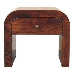 Curve Design Solid Wood Walnut Nightstand