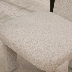 Curve Design Wide Modern Upholstered Chenille Dining Chair Set of 4