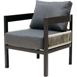 Curve Iron Outdoor Patio Loveseat Sofa Set with Table
