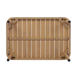 Curved Rope Design 4-Piece Acacia Wood Outdoor Patio Seating Set with Coffee Table