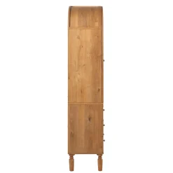 Darci Modern Arched Bookshelf Cabinet with Glass Doors