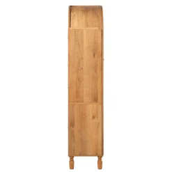 Darci Modern Arched Bookshelf Cabinet with Glass Doors & Inner Drawers