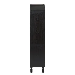 Darci Modern Arched Bookshelf Cabinet with Glass Doors & Inner Drawers