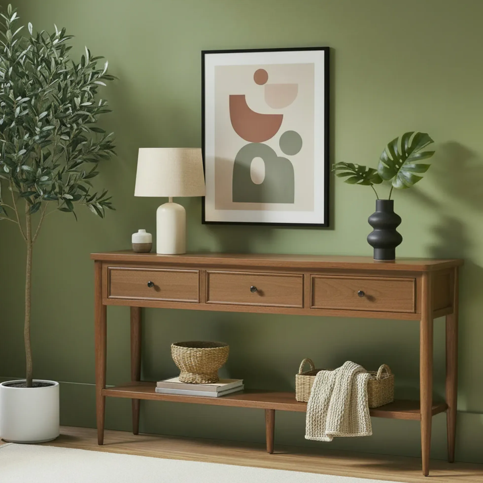 Diedra Modern Entry Table with Drawer Storage