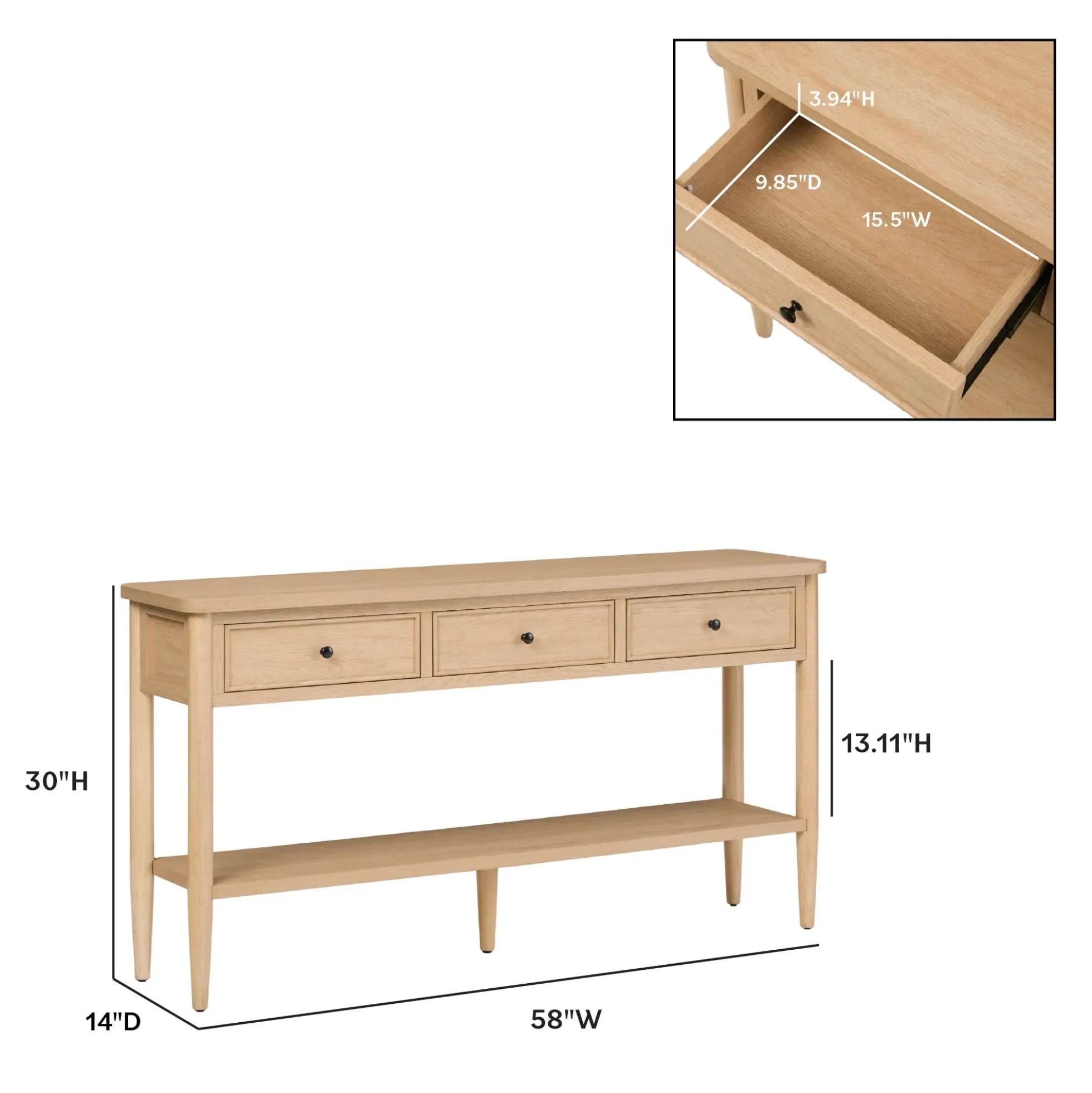 Diedra Modern Entry Table with Drawer Storage