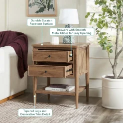 Diedra Modern Side Table with Drawers
