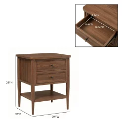 Diedra Modern Side Table with Drawers