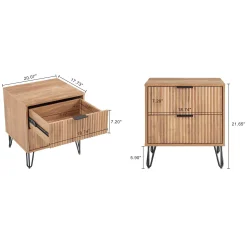 Dumbo 20' Fluted 2-Drawer Nightstand