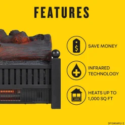 duraflame® Electric Infrared Log Set with Crackling Sound Effect & Remote Control
