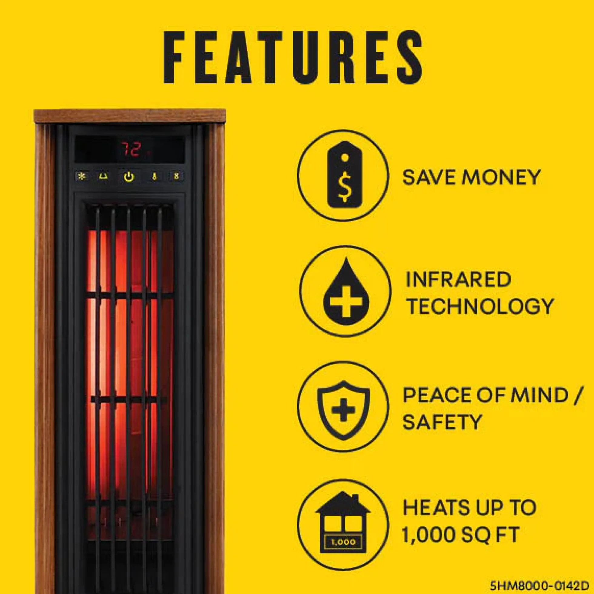 duraflame® Electric Infrared Oscillating Tower Space Heater