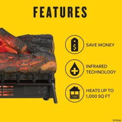 duraflame® Electric Infrared Log Set Heater with Remote