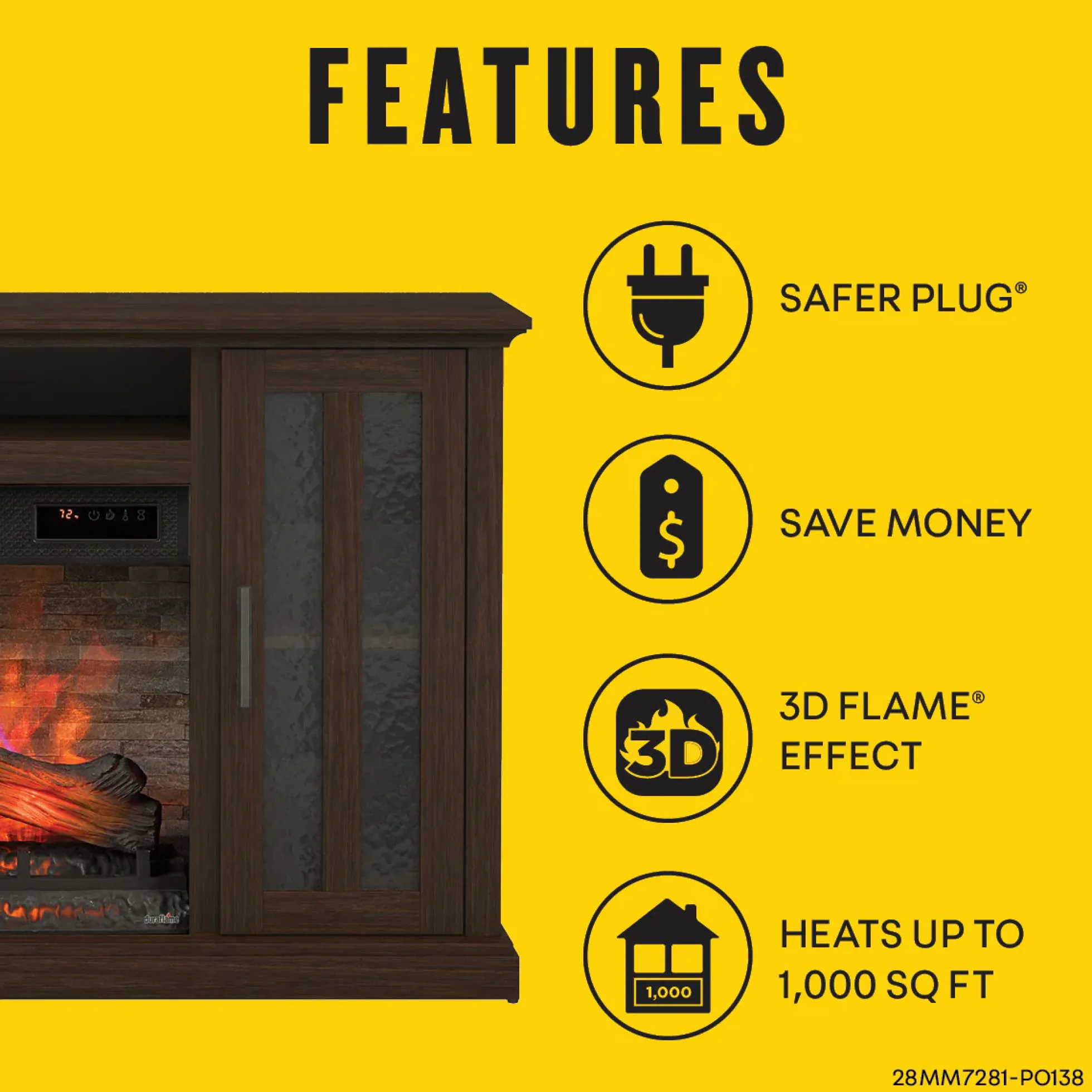 duraflame® Farmhouse Electric Fireplace TV Stand Media Console
