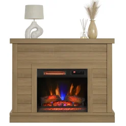 duraflame® Farmhouse Shiplap Electric Fireplace Wall Mantel