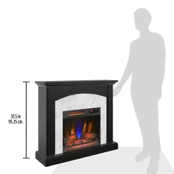 duraflame® Faux Marble Electric Fireplace Wall Mantel