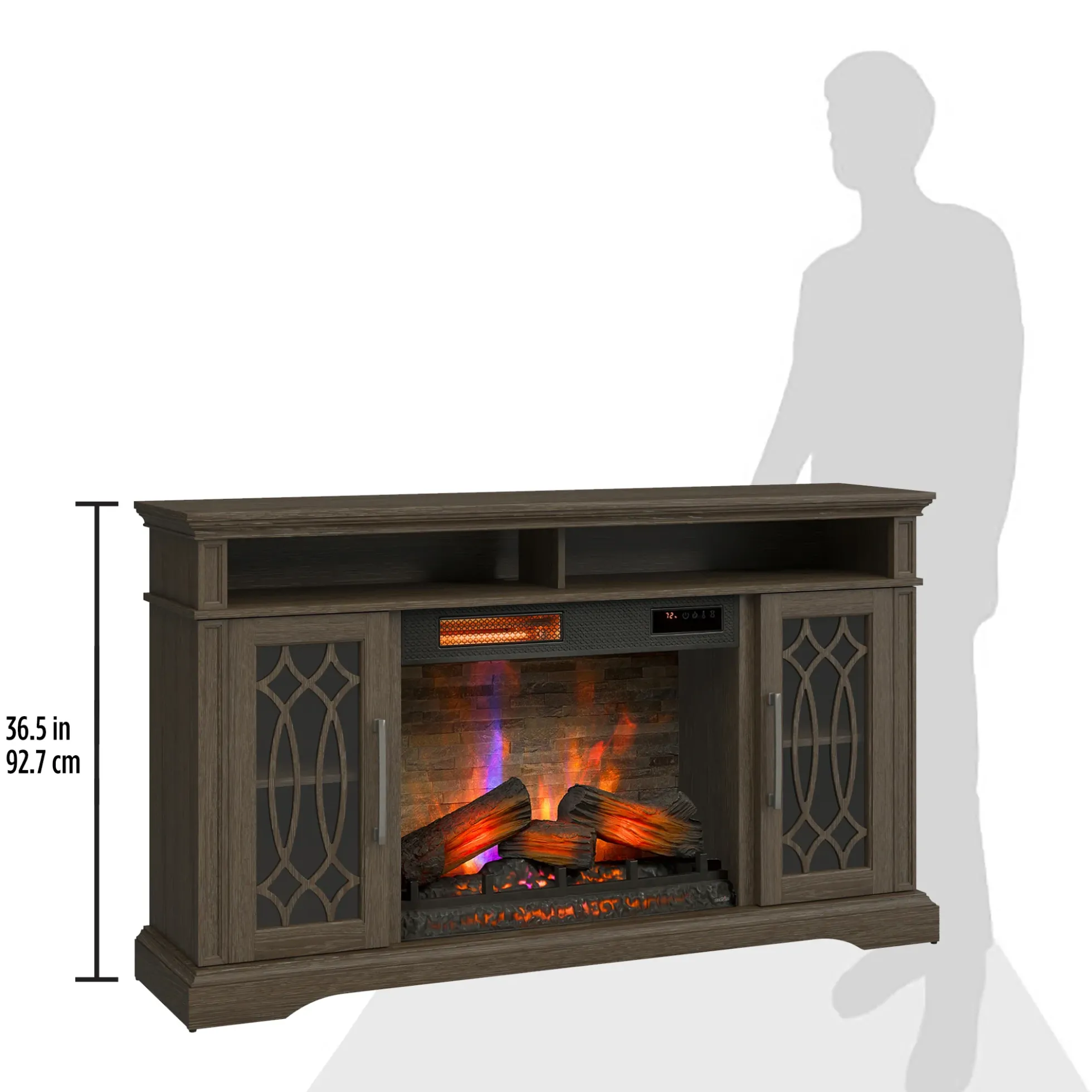 duraflame® Modern Farmhouse Electric Infrared Fireplace TV Stand Media Console with Remote