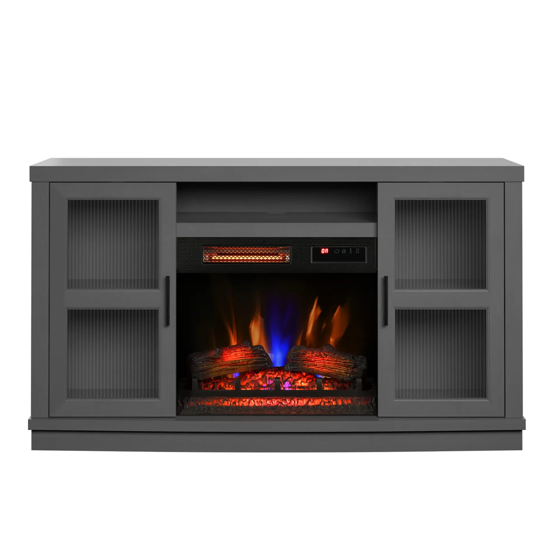 duraflame® Reeded Glass Door Electric Fireplace TV Stand Media Console