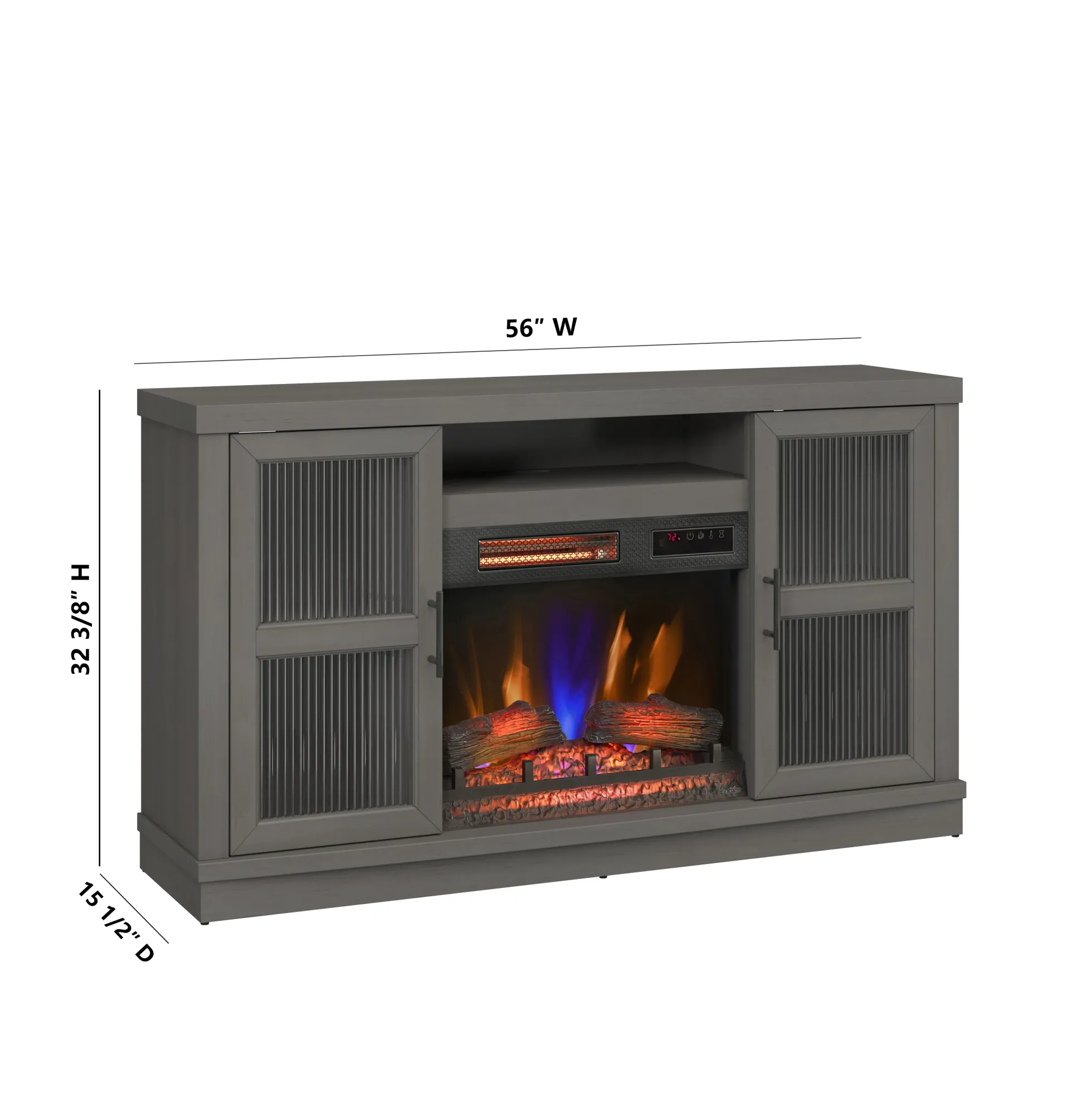 duraflame® Reeded Glass Door Electric Fireplace TV Stand Media Console