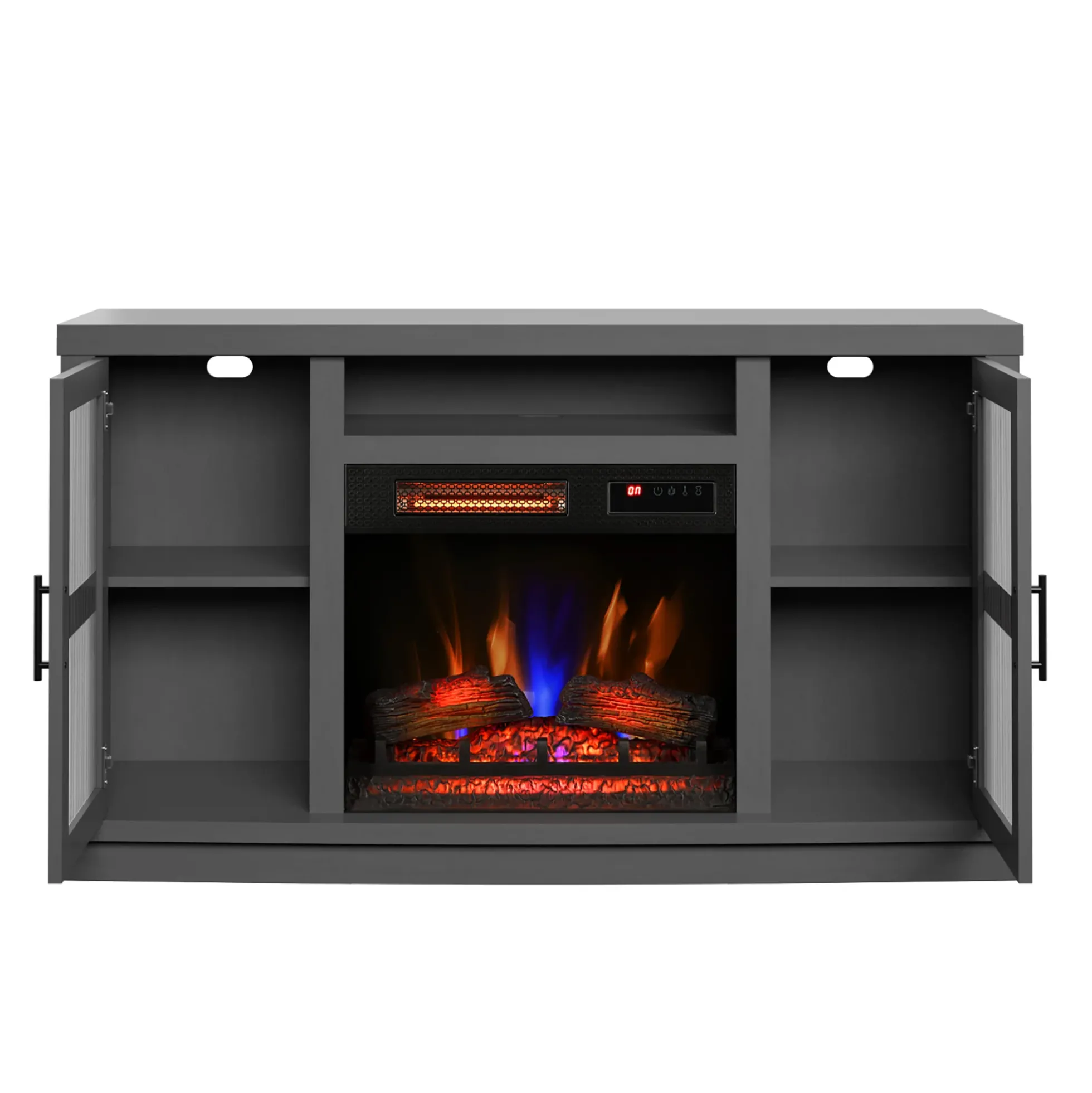 duraflame® Reeded Glass Door Electric Fireplace TV Stand Media Console
