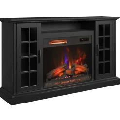 duraflame® Windowpane Glass Door Electric Fireplace TV Stand Media Console