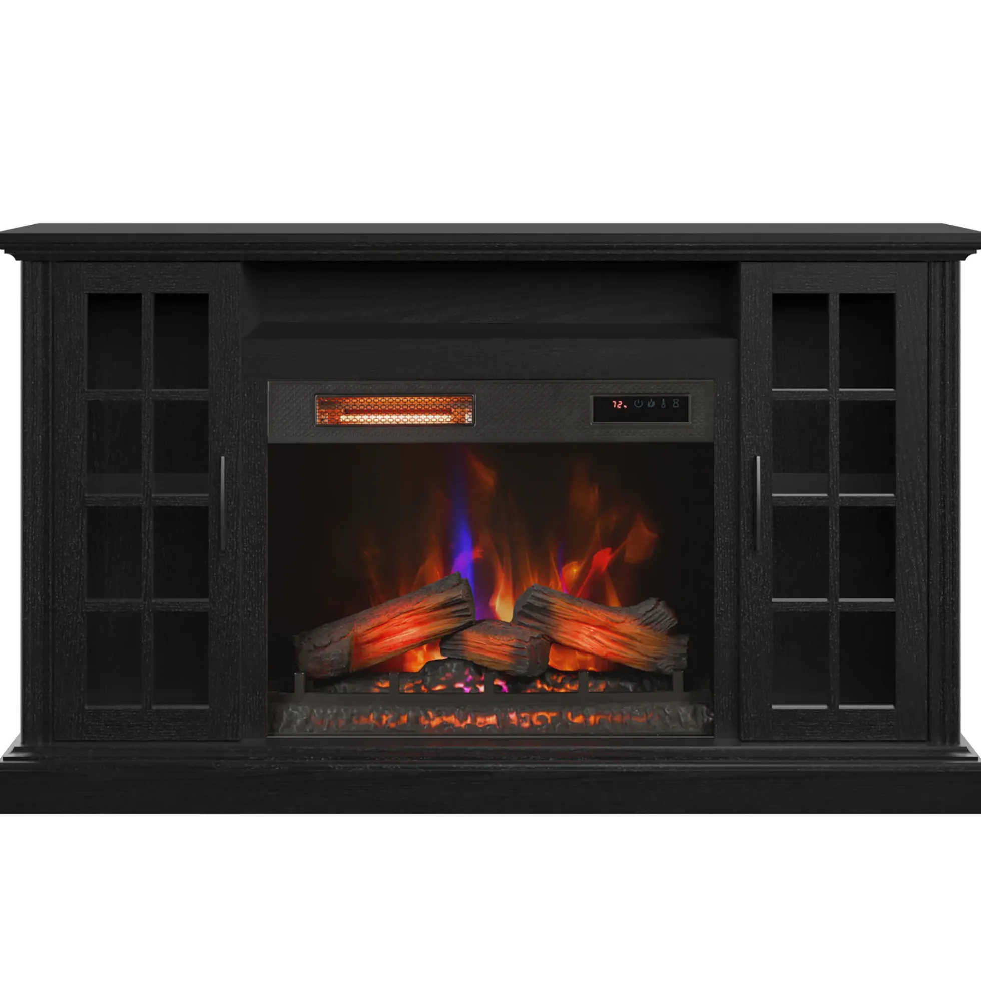 duraflame® Windowpane Glass Door Electric Fireplace TV Stand Media Console