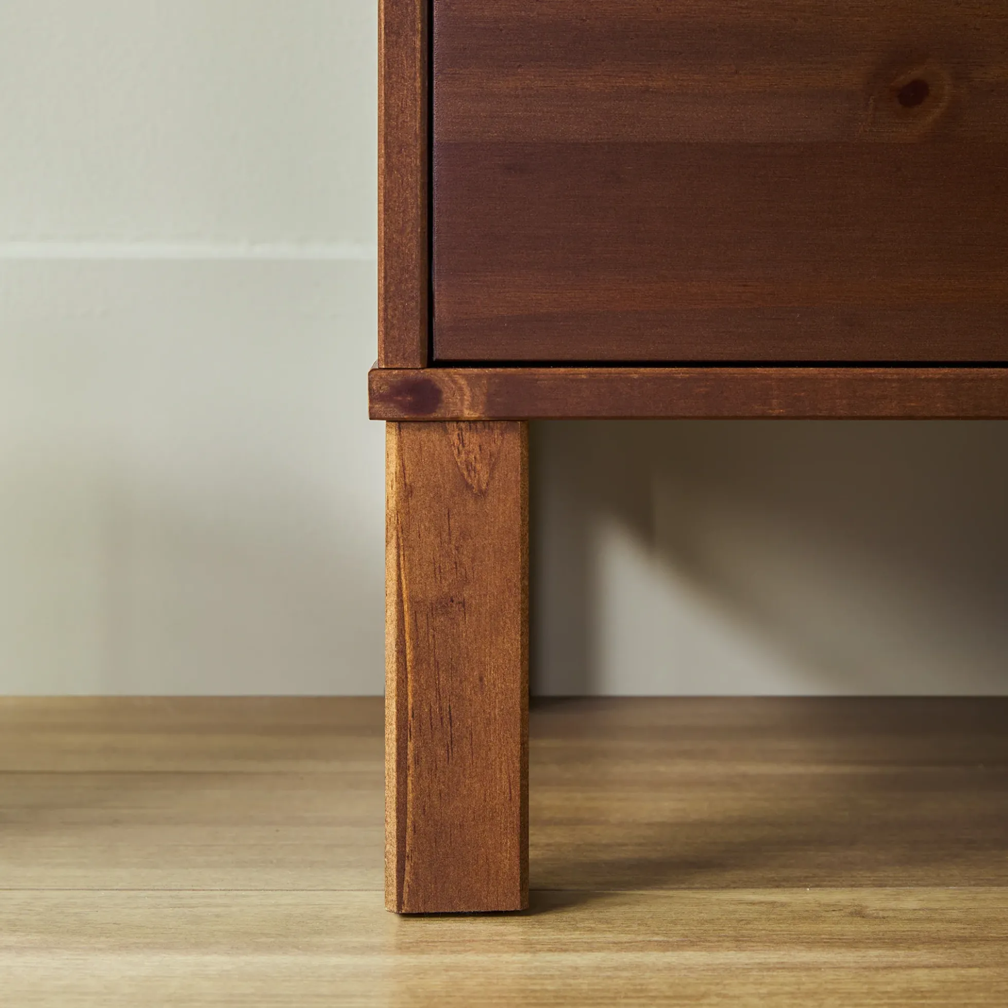 Elias Modern Curved-Frame Solid Wood Nightstand