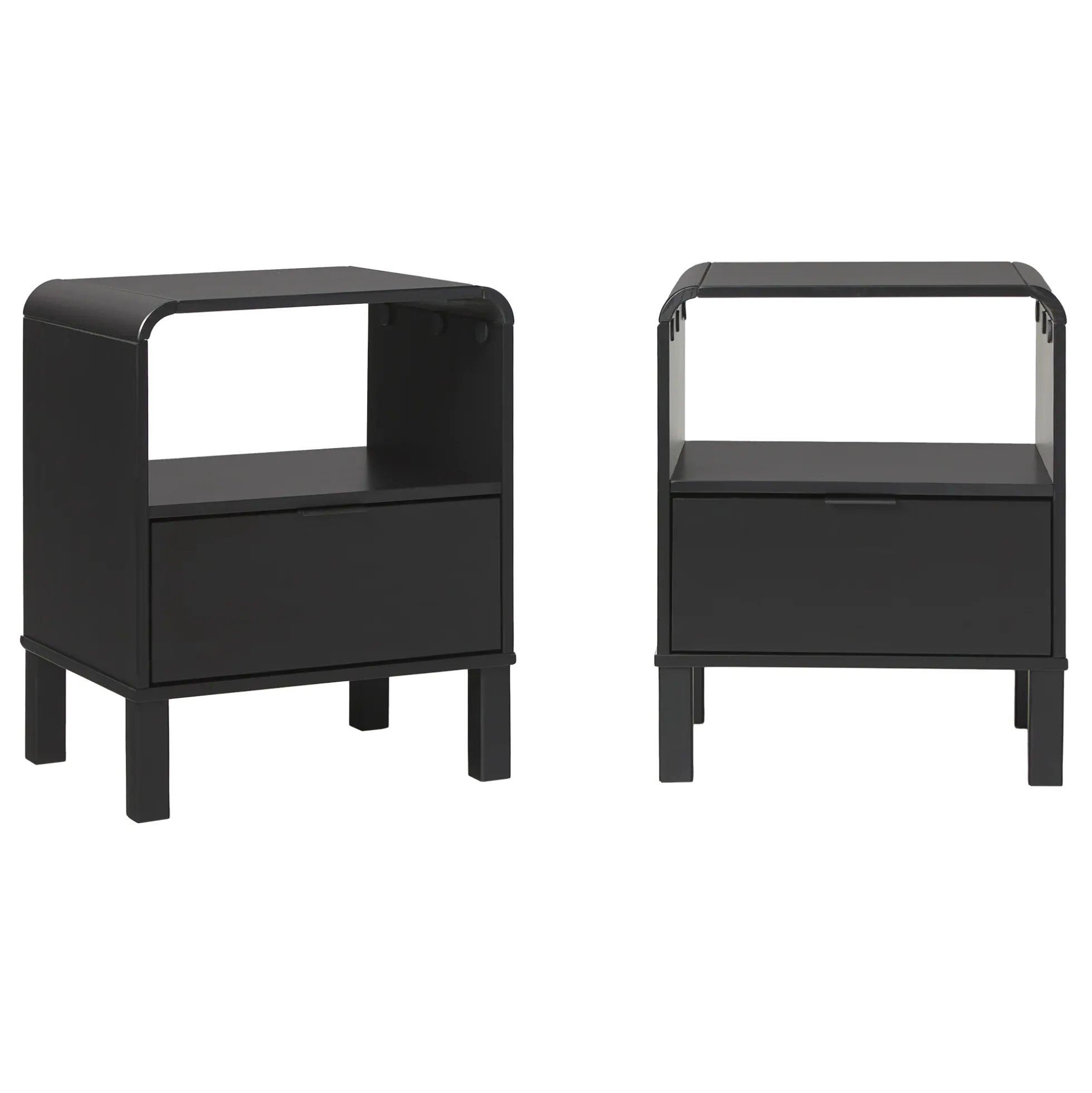 Elias Modern Curved-Frame Solid Wood Nightstand