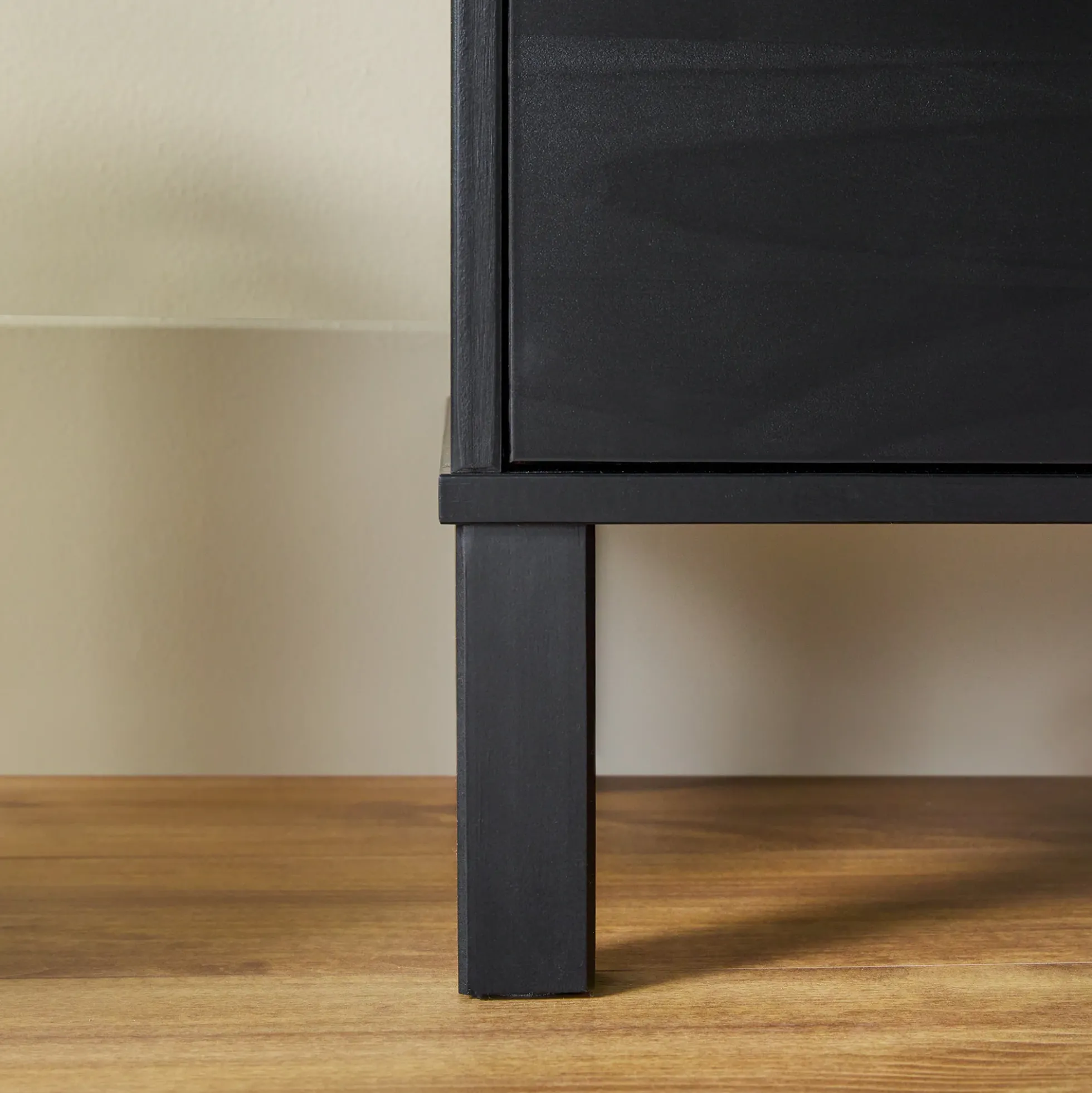 Elias Modern Curved-Frame Solid Wood Nightstand